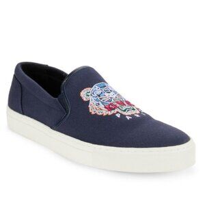 $265 NEW Kenzo Embroidered Logo Slip On Sneakers Tiger Icon Size 40 US 9.5